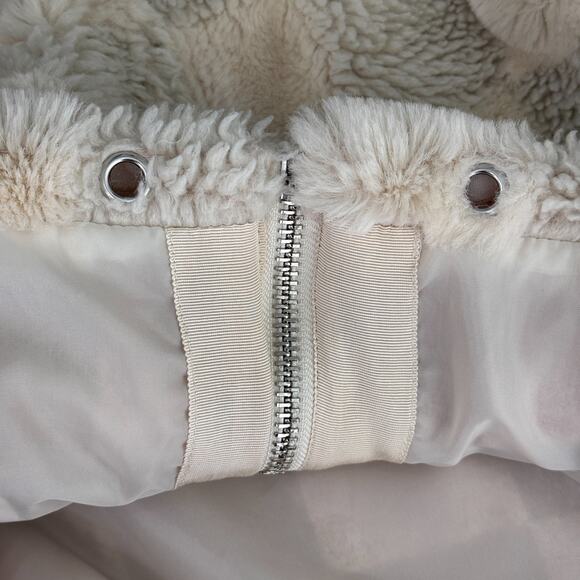 Anthropologie Jacket Womens 2X Faux Fur Hoodie Zip Up Checkered Boho Crop Fleece - Picture 4 of 11